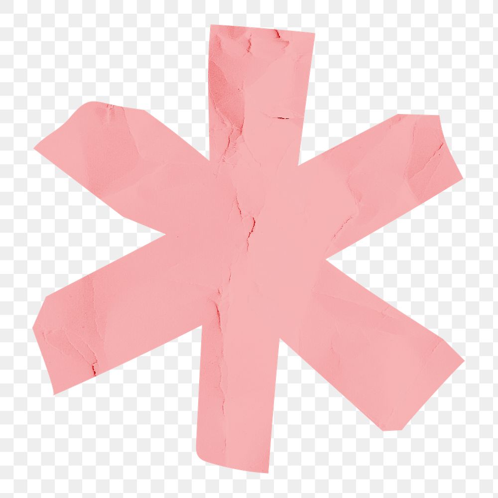 Png pink asterisk paper cut symbol