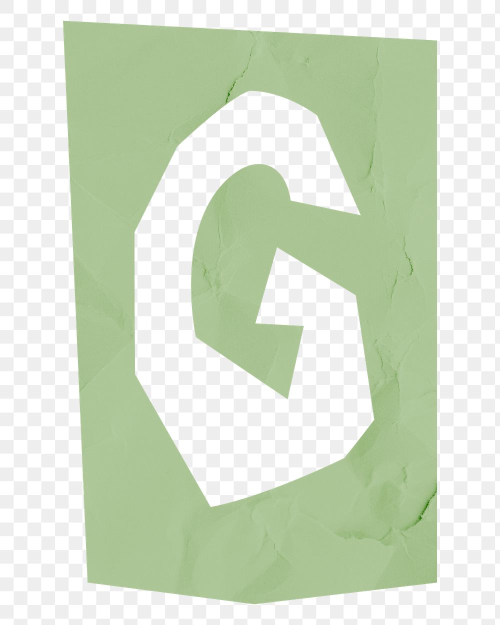 Png G letter paper cut alphabet typography font