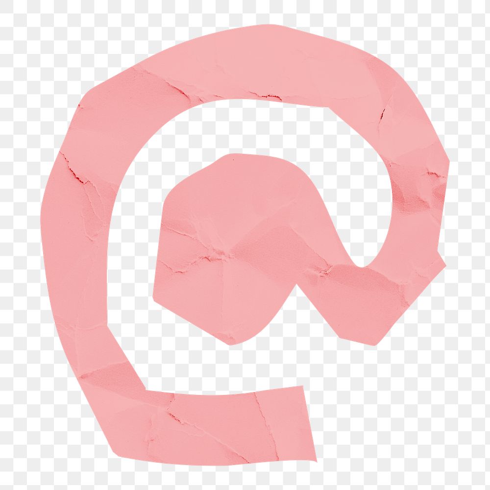 Png at sign paper cut symbol