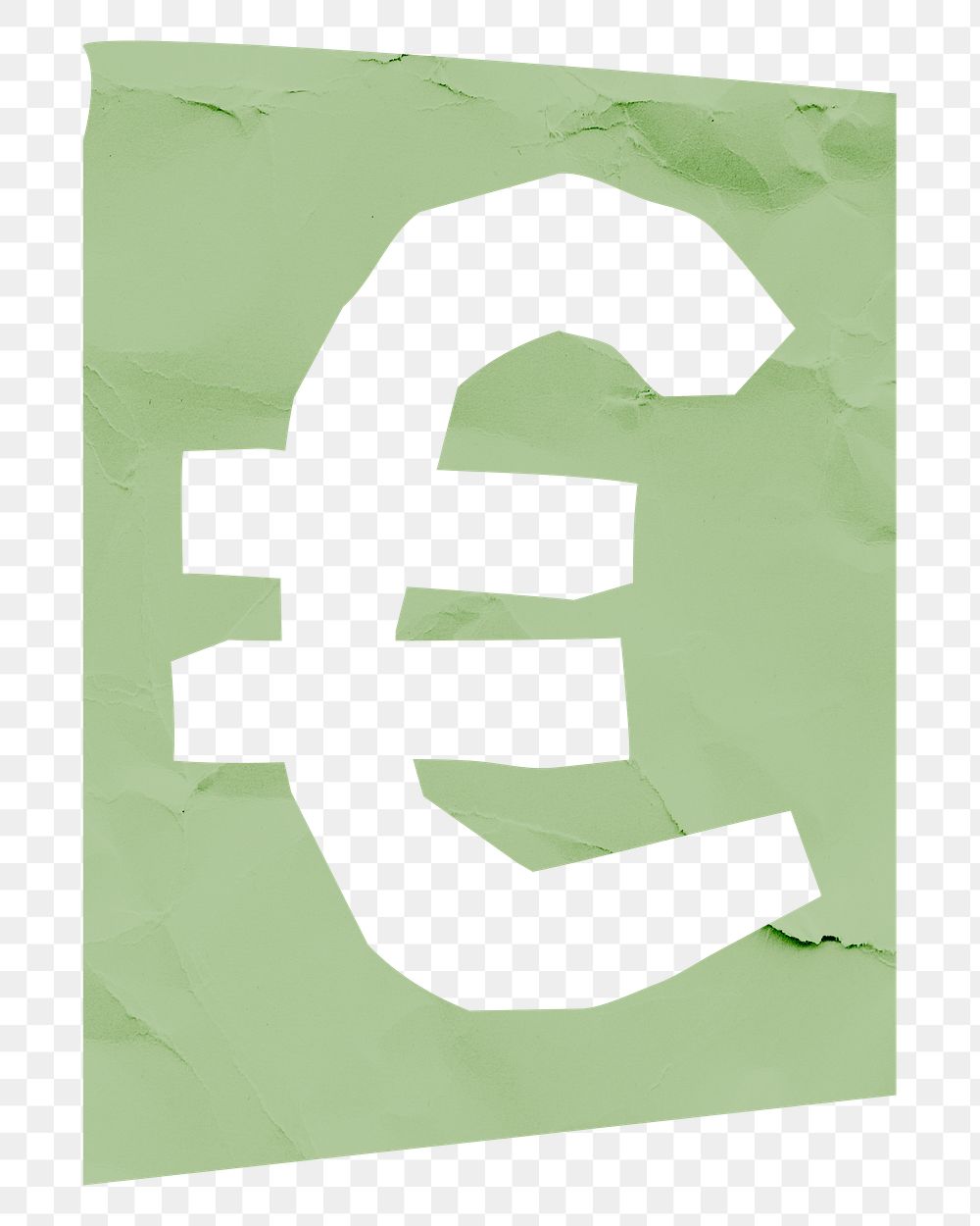 Png € Euro currency sign paper cut symbol