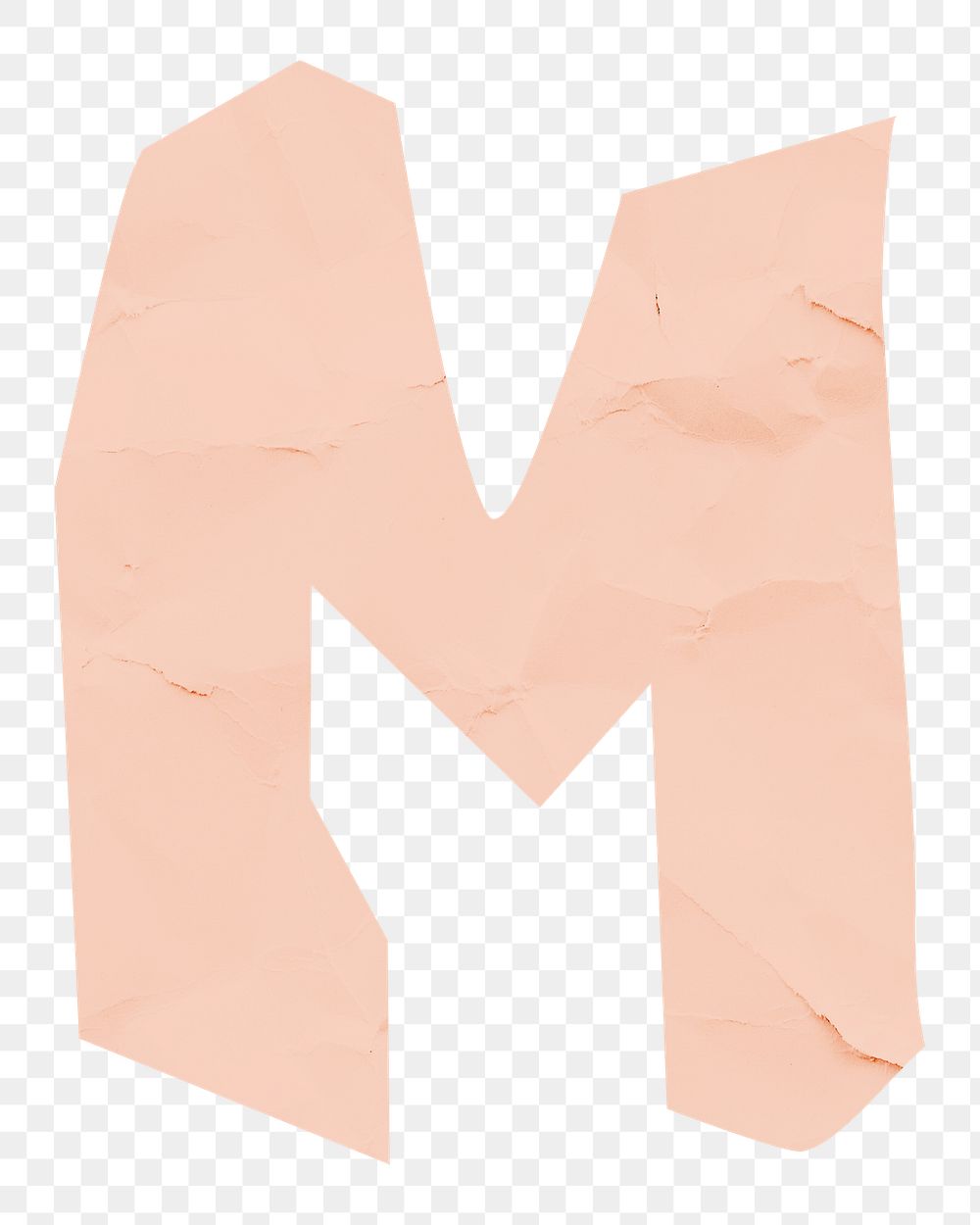 M letter paper cut png alphabet typography font