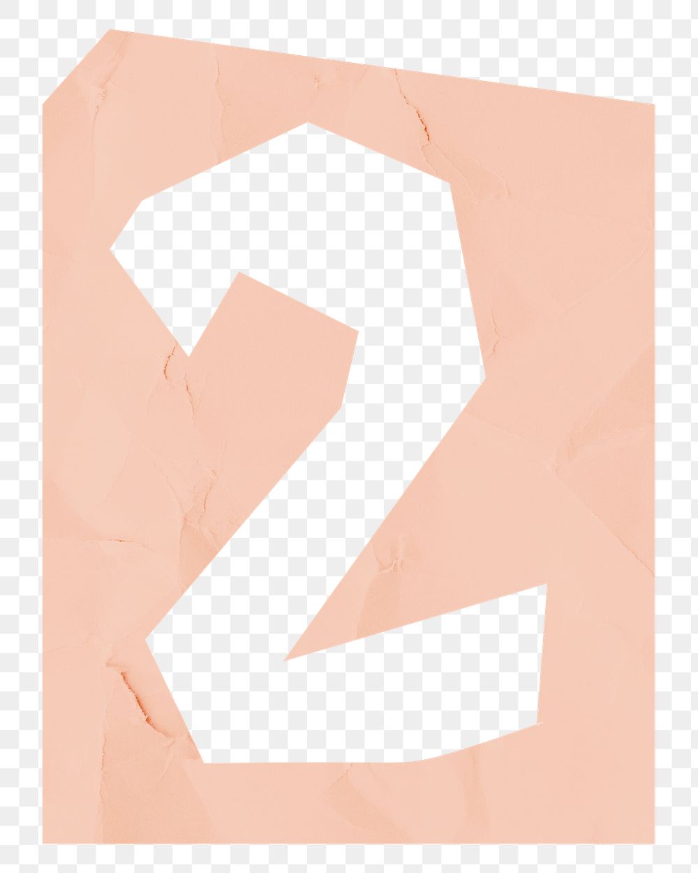 Number 2 png font paper cut typography