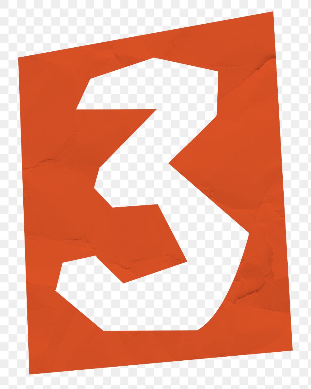 Png number 3 font paper cut typography