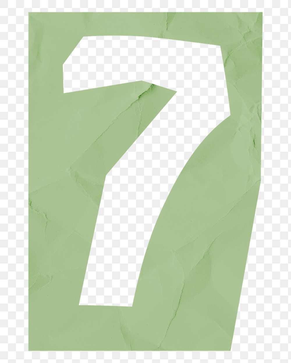 Number 7 font png paper cut typography
