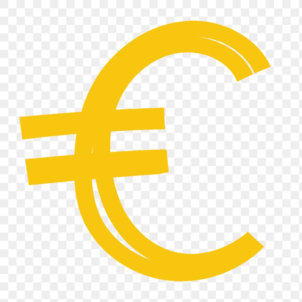 Euro European currency png doodle font typography