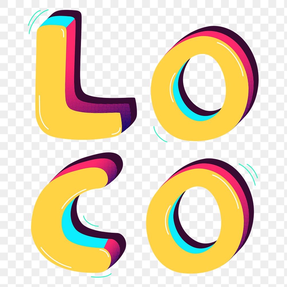 LOCO funky png text typography