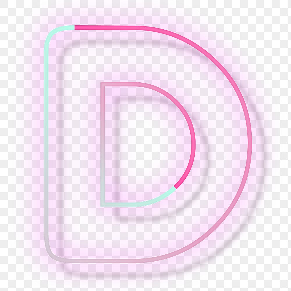 Pink neon glow letter D | Premium PNG Sticker - rawpixel