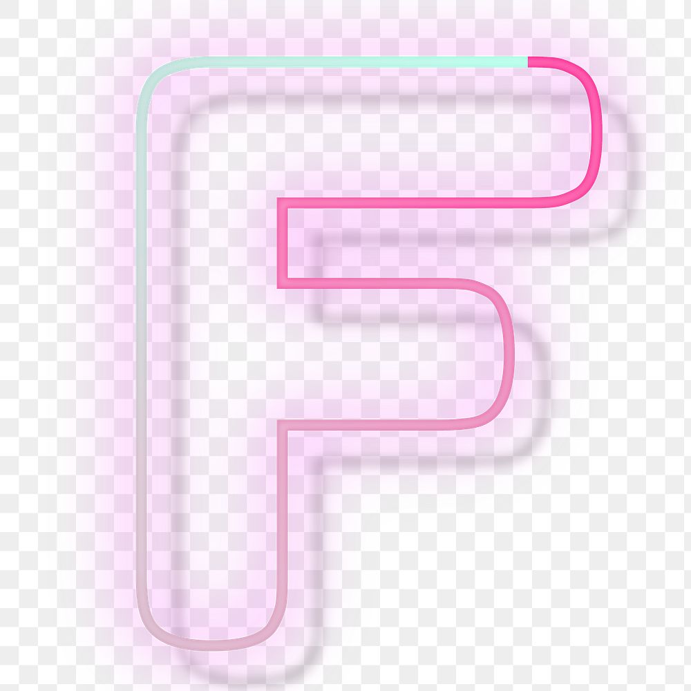 Capital letter F png neon font typography