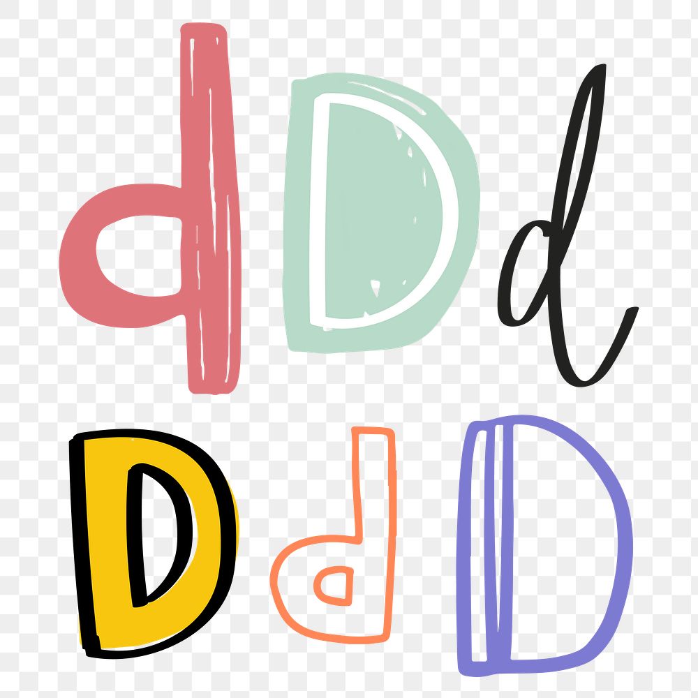 D letter png doodle alphabet | Premium PNG - rawpixel