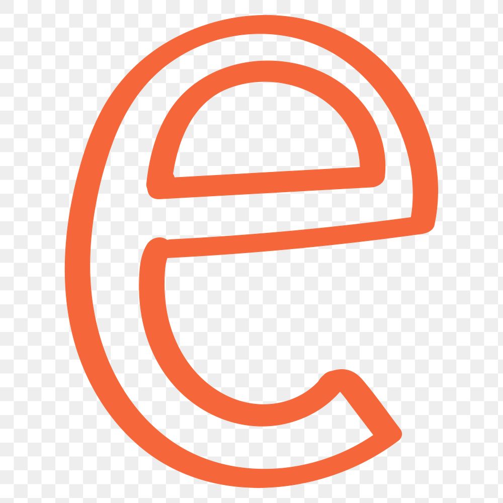 E letter png doodle typography font