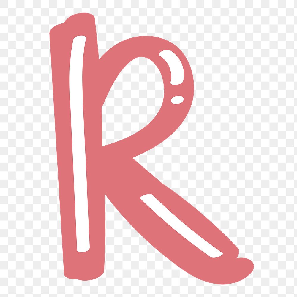 Letter R png doodle font typography