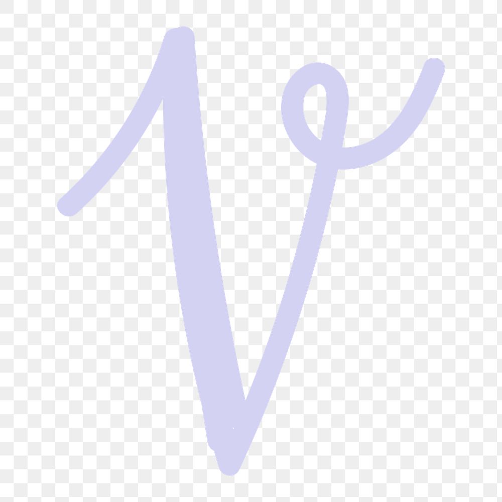 V letter png doodle font typography