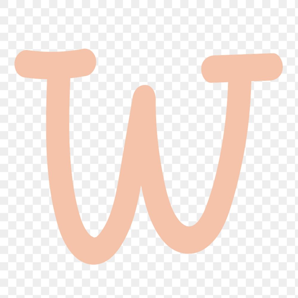 Letter W png doodle typography font
