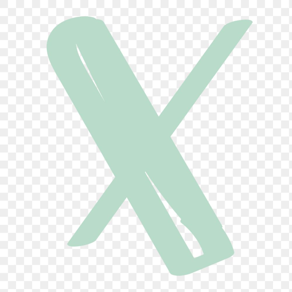 Letter X png doodle font typography