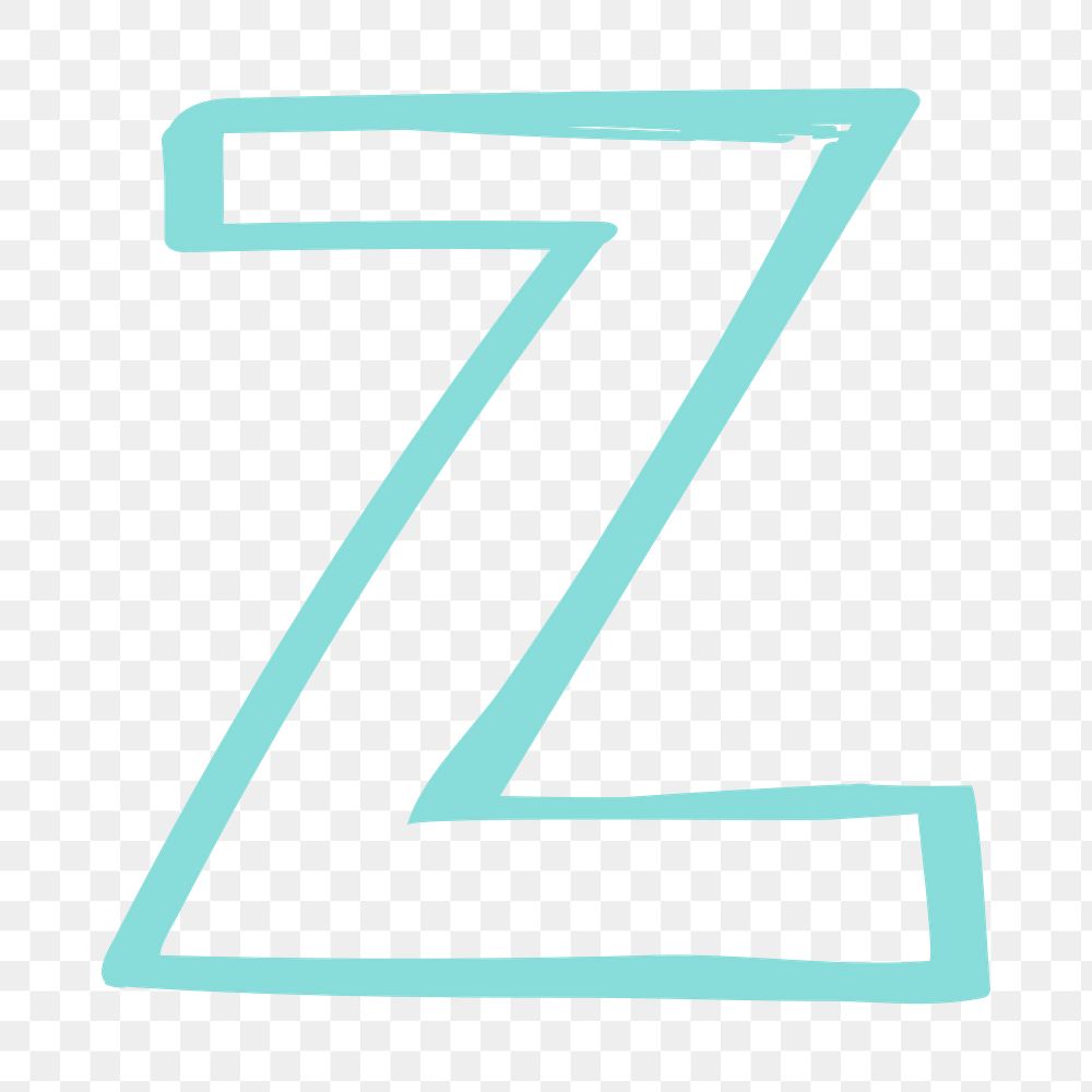Z letter png doodle font typography