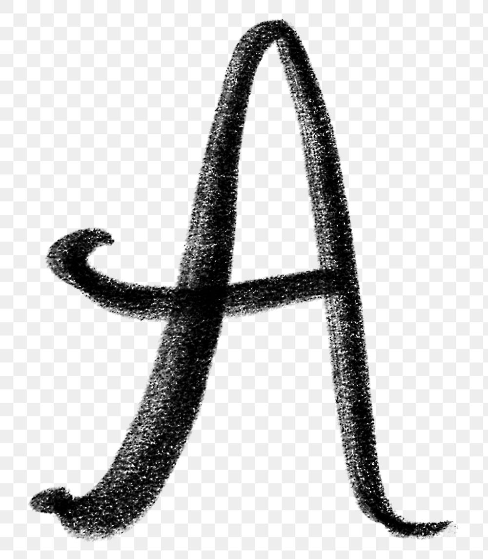 Letter A brush stroke png typography font