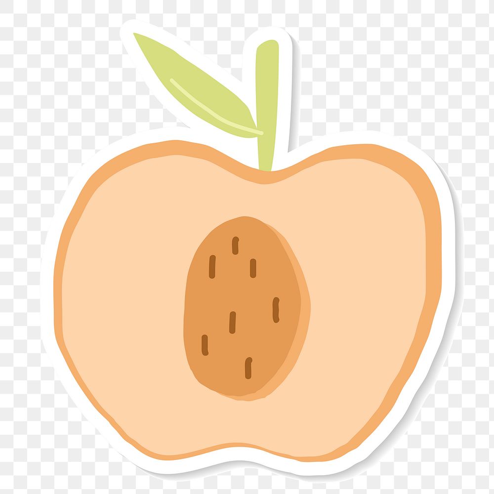 Half a peach sticker transparent png
