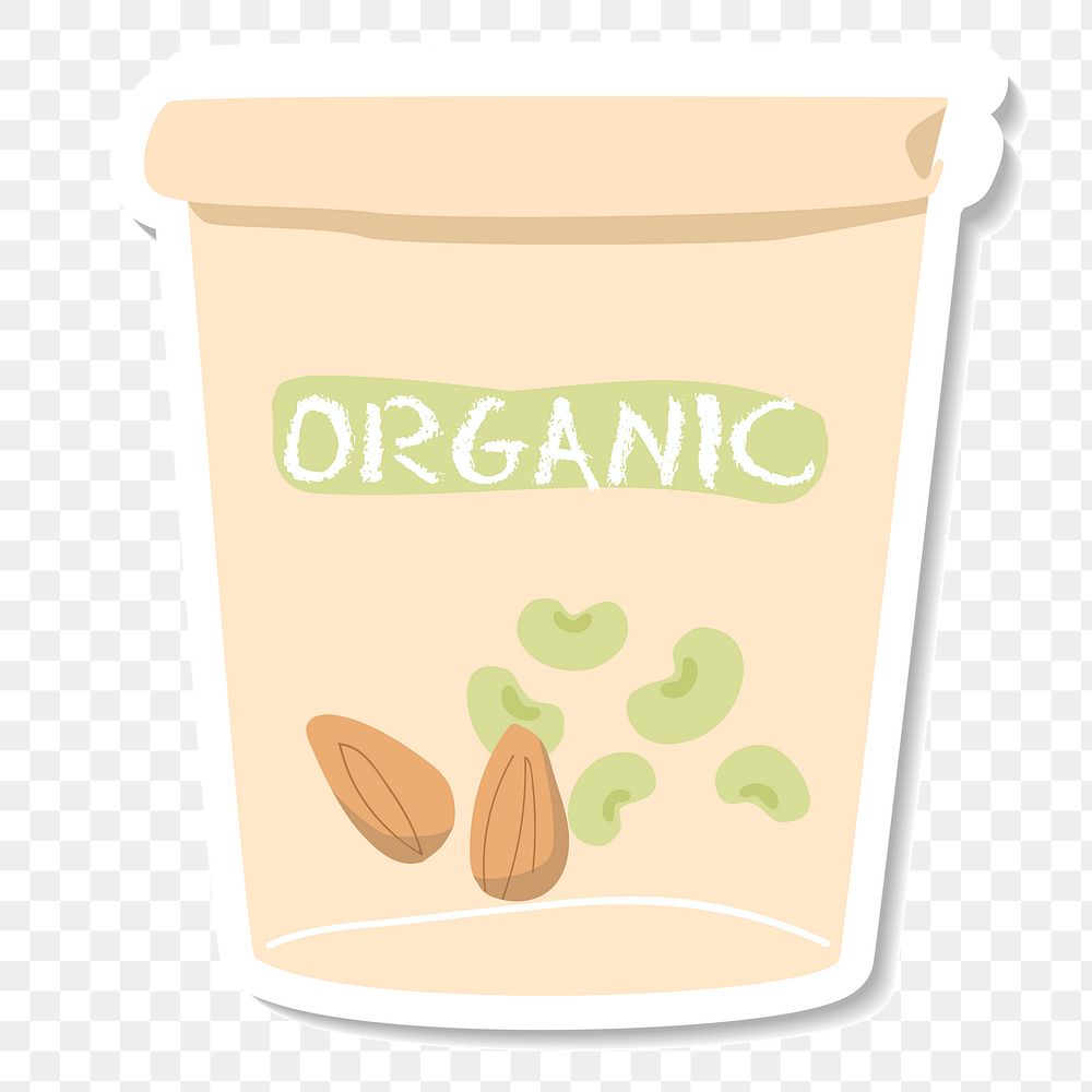 Organic soybean and almond yogurt sticker transparent png