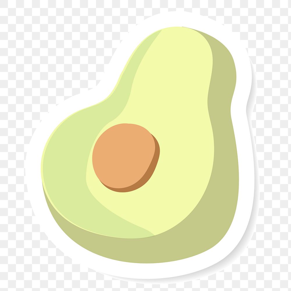 Half an avocado sticker transparent png
