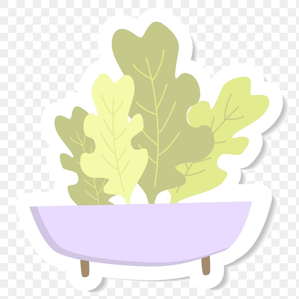 Bowl with organic greens sticker transparent png
