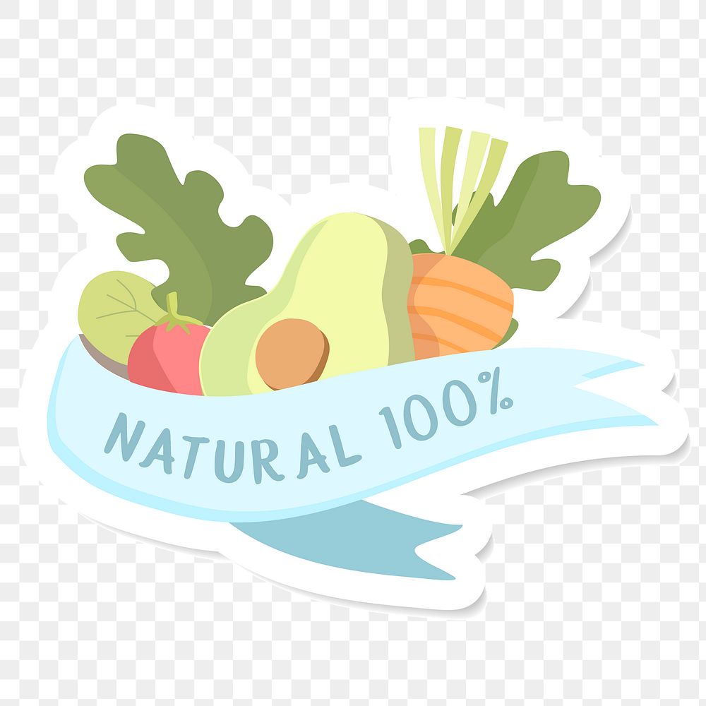 Natural fresh food badge sticker transparent png