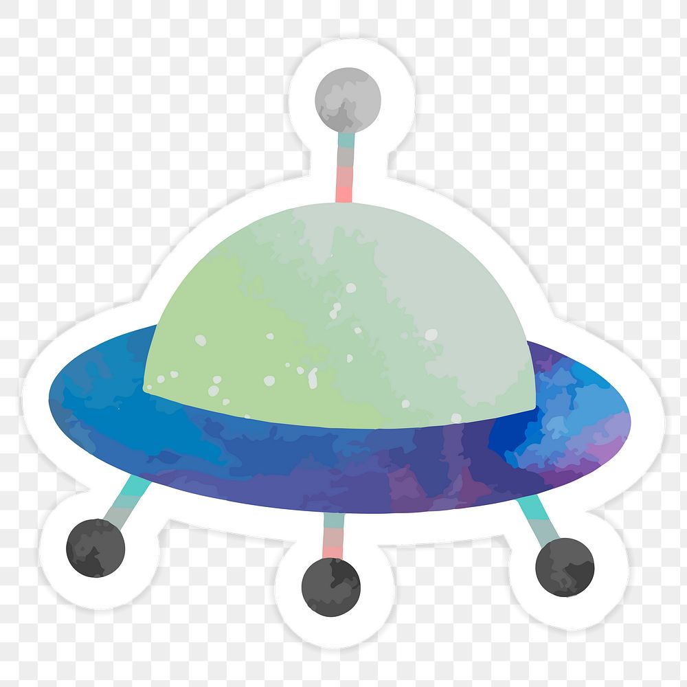 Colorful UFO sticker transparent png