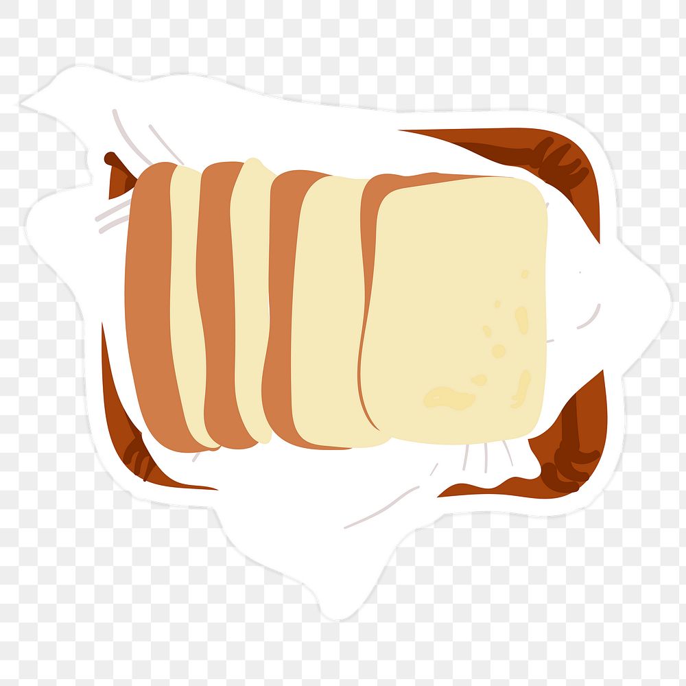 Fresh slices of white bread transparent png
