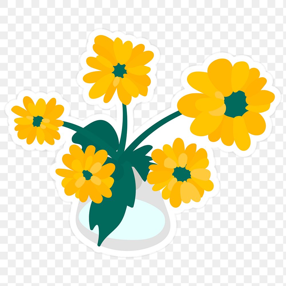 Fresh yellow flowers transparent png 