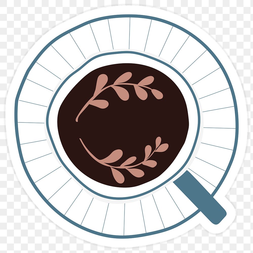 Coffee art flat lay transparent png