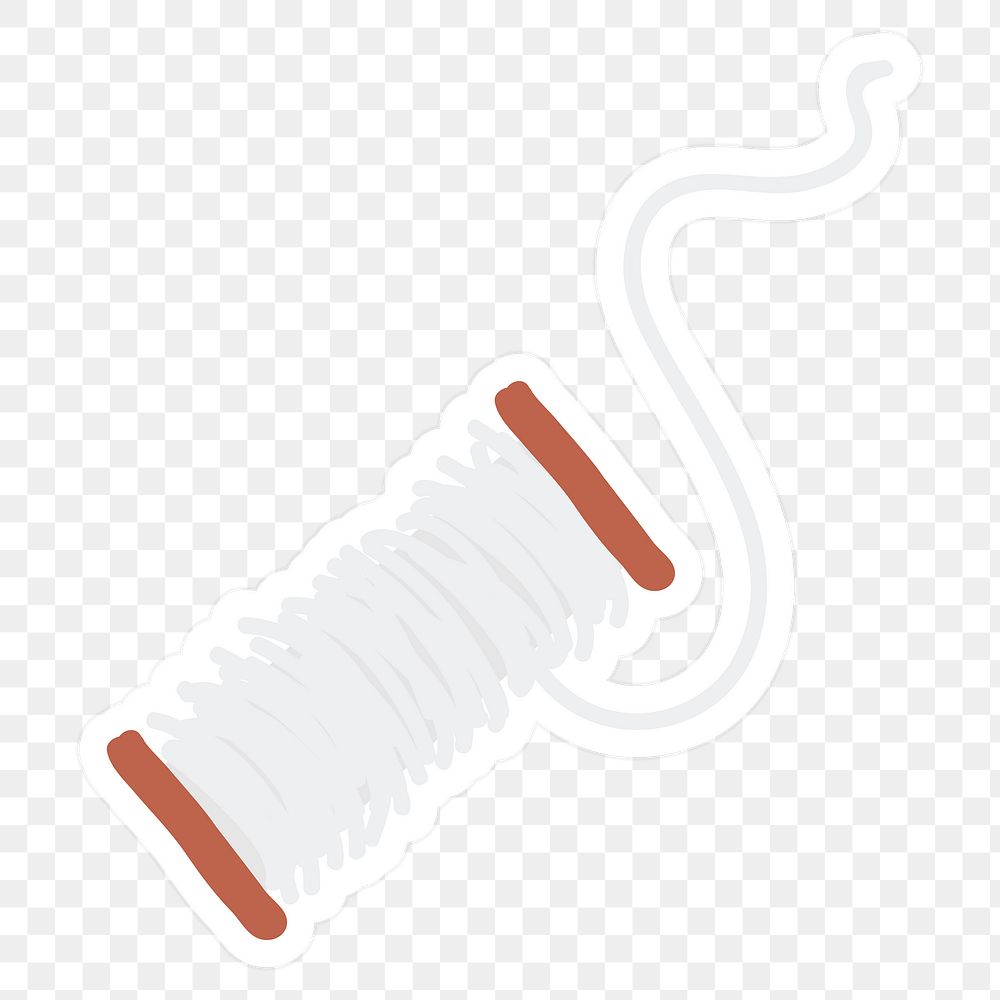 White thread roll icon on transparent background