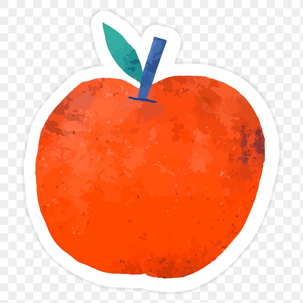 Illustration of fresh red apple on transparent background