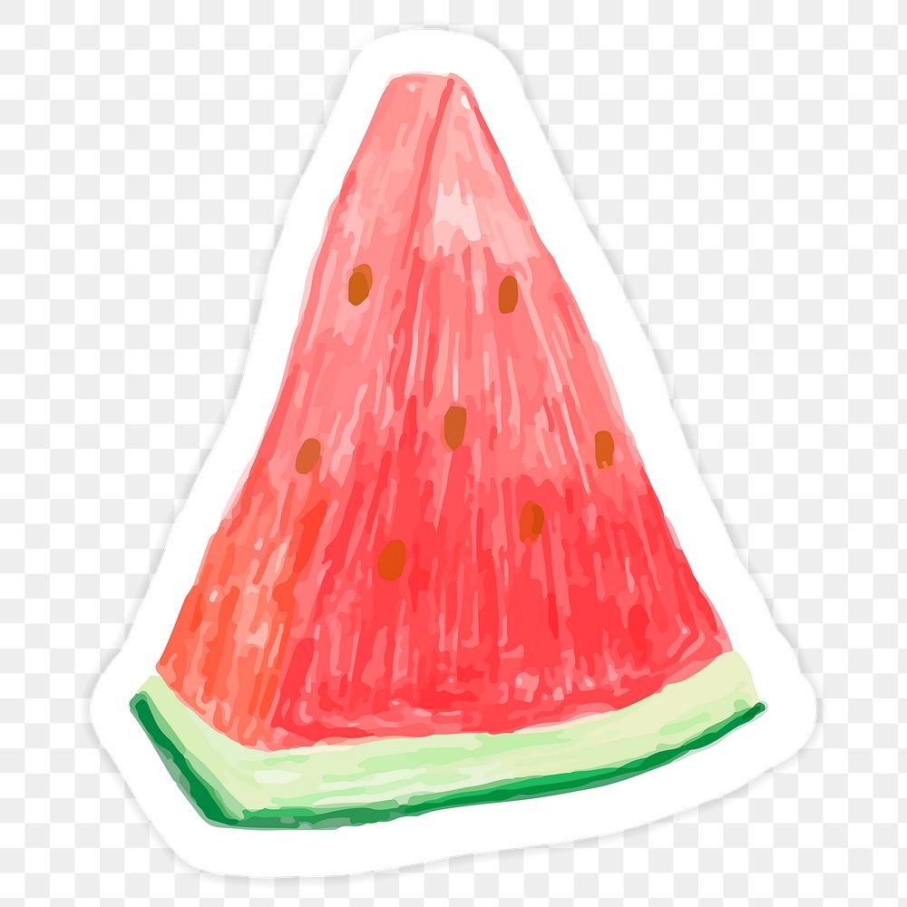 Watermelon slice isolated on transparent background