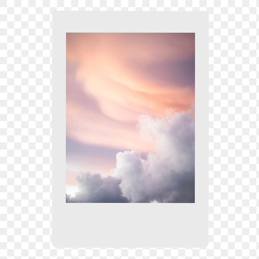 Cloudy sky picture frame transparent png