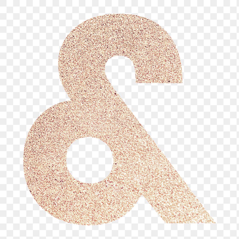 Glitter ampersand typography transparent png