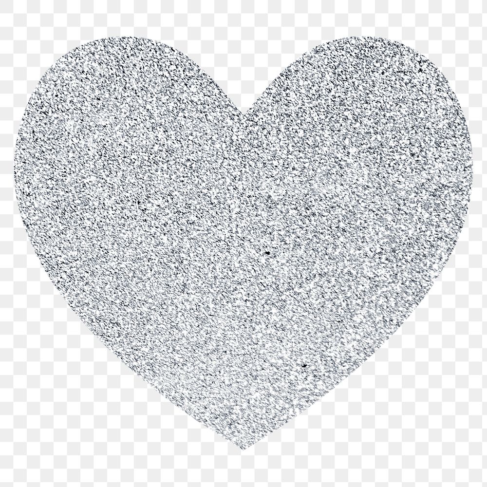 Glitter heart sticker transparent png
