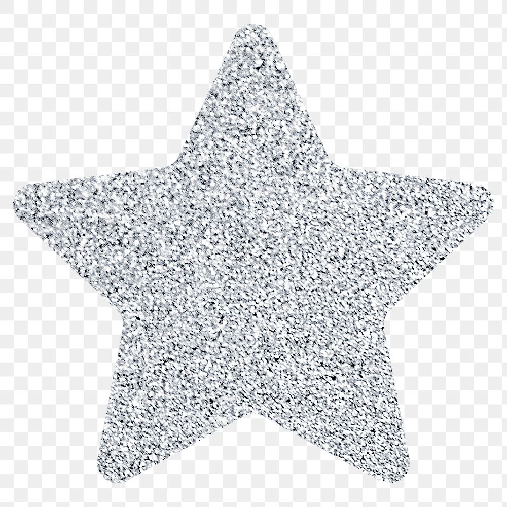 Glitter star sticker transparent png