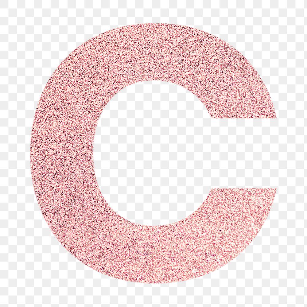Glitter capital letter C sticker transparent png