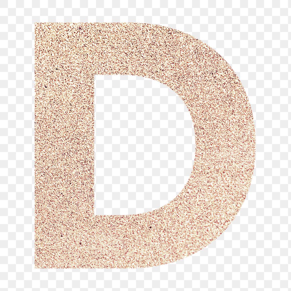 Glitter capital letter D sticker transparent png