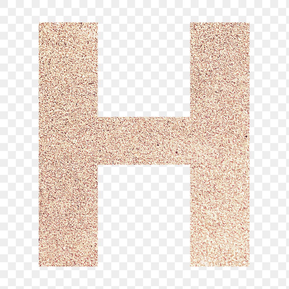 Glitter capital letter H sticker transparent png
