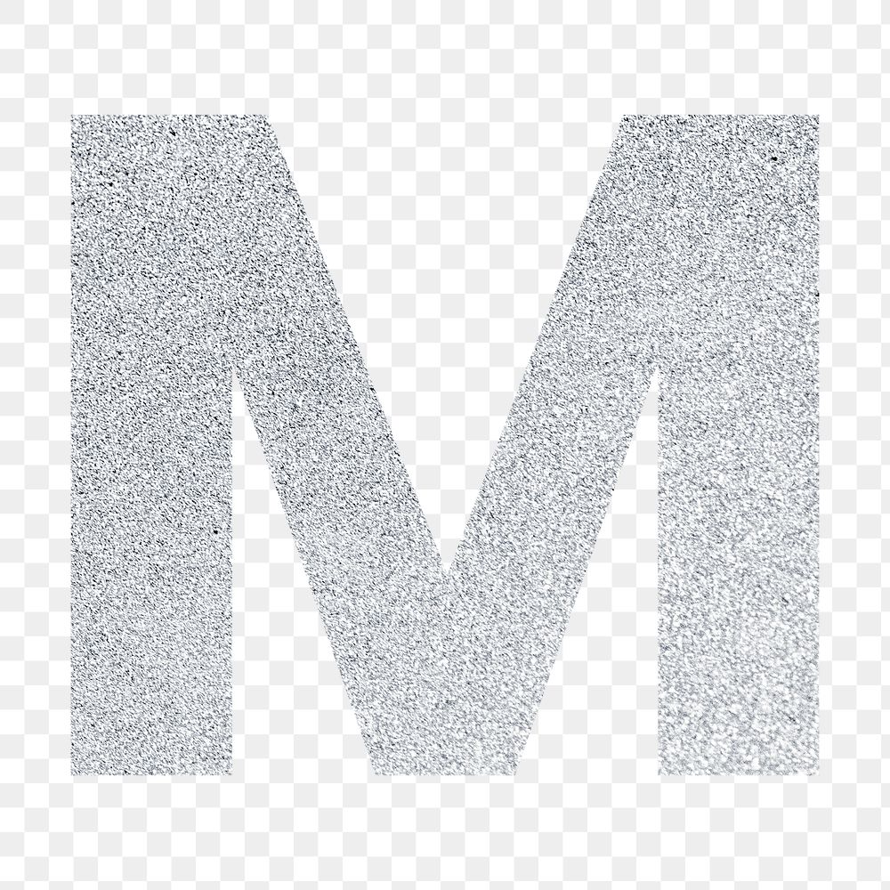 Glitter capital letter M sticker transparent png