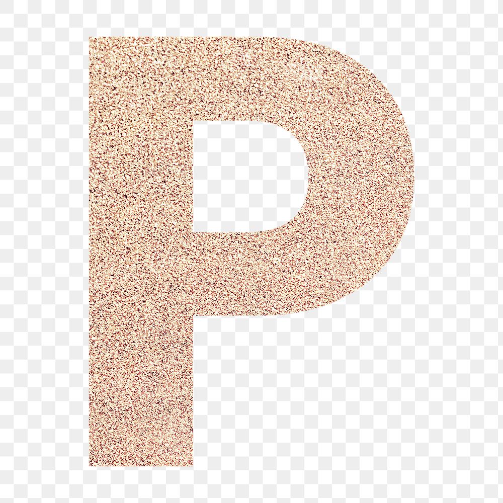 Glitter capital letter P sticker transparent png