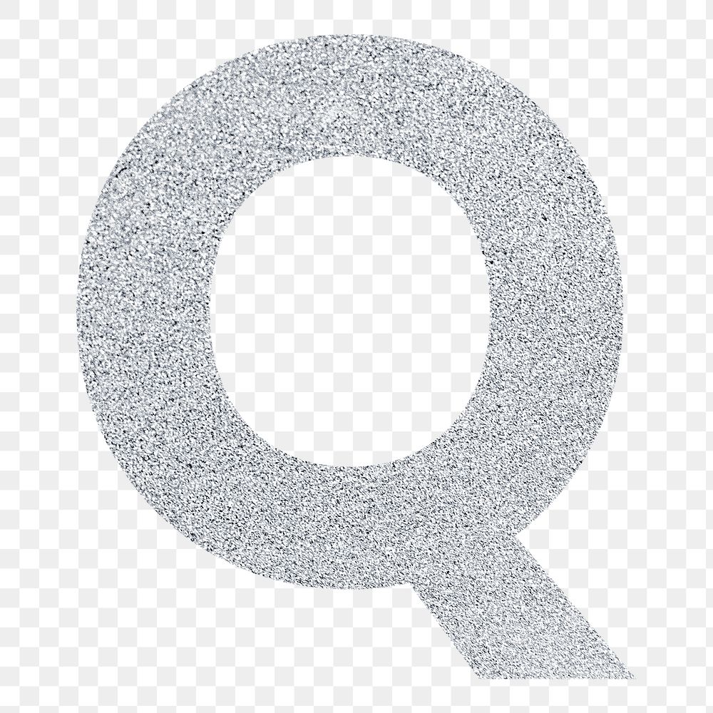 Glitter capital letter Q sticker transparent png
