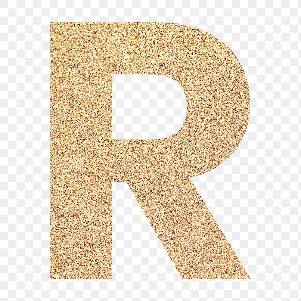 Glitter capital letter R sticker transparent png
