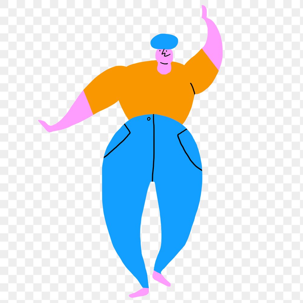 Happy man dancing in a party design element transparent png