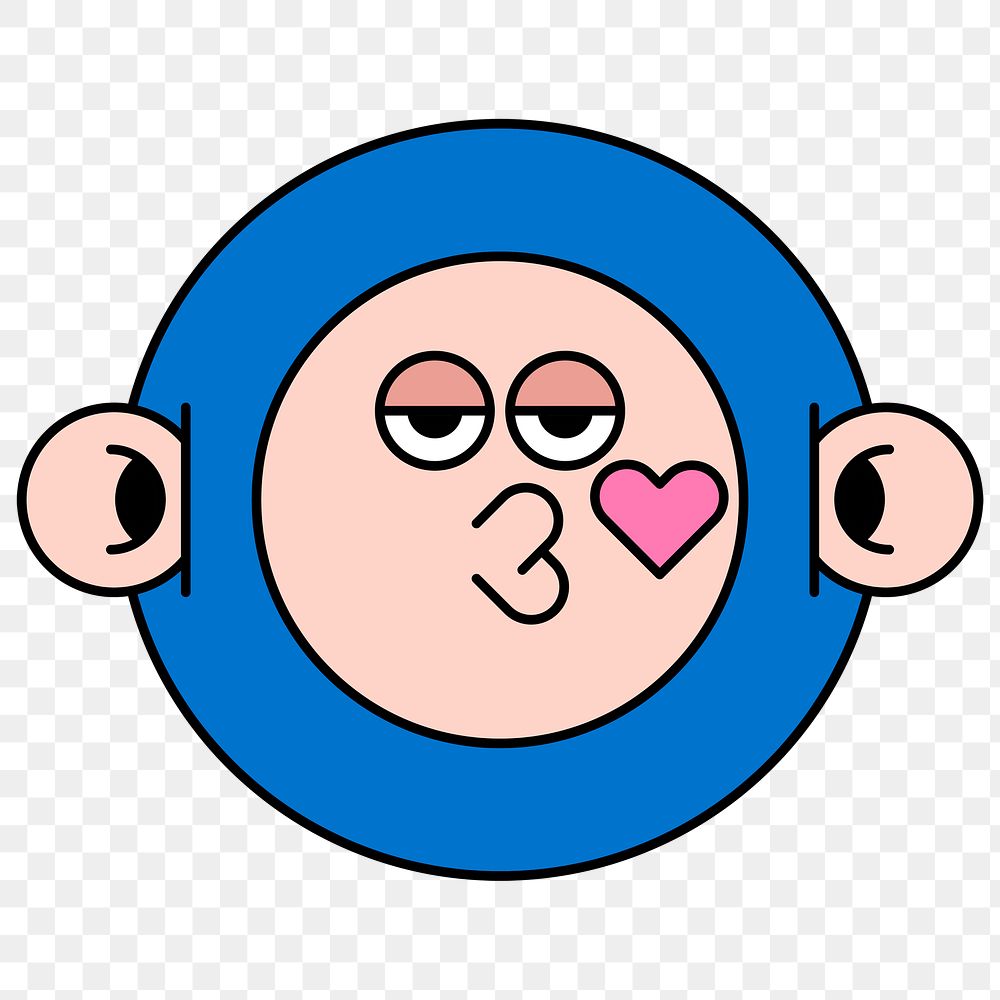 Funky monkey monster emoji sticker transparent png