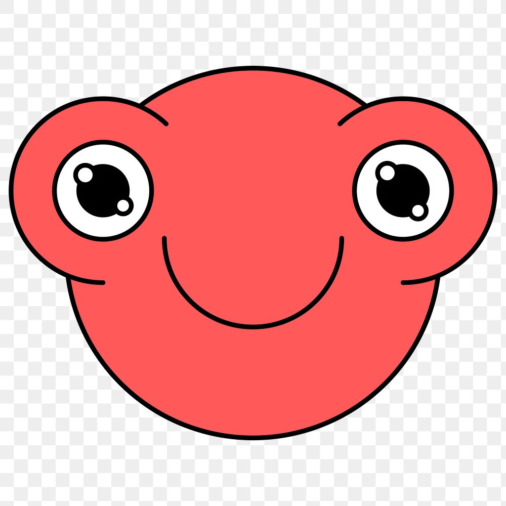 Funky red goldfish emoji sticker transparent png