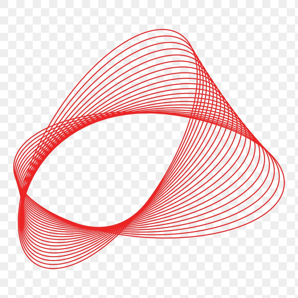 3D abstract red shape transparent png