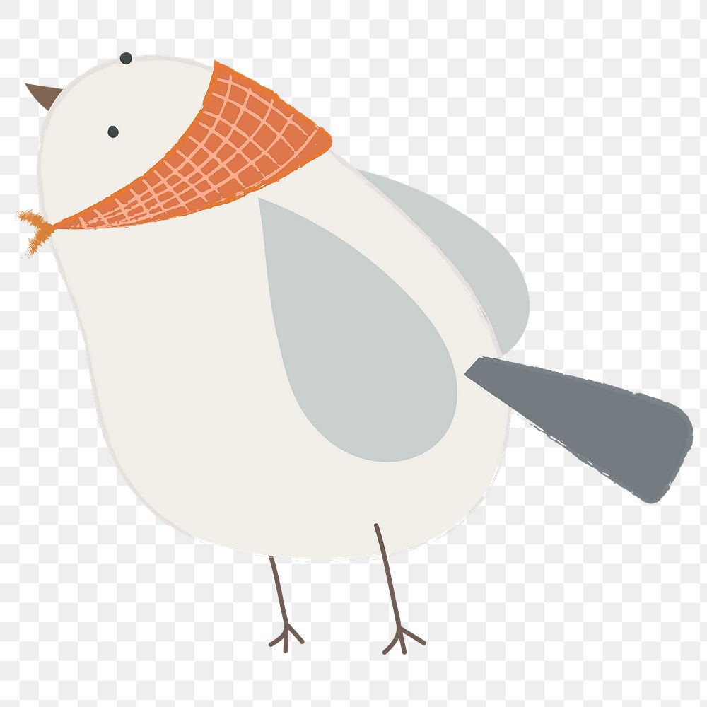 Cute bird wearing a scarf transparent png