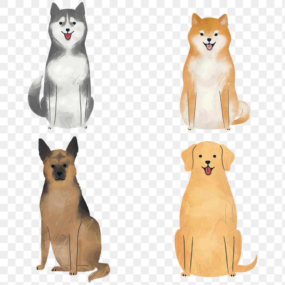 Trained dog collection transparent png