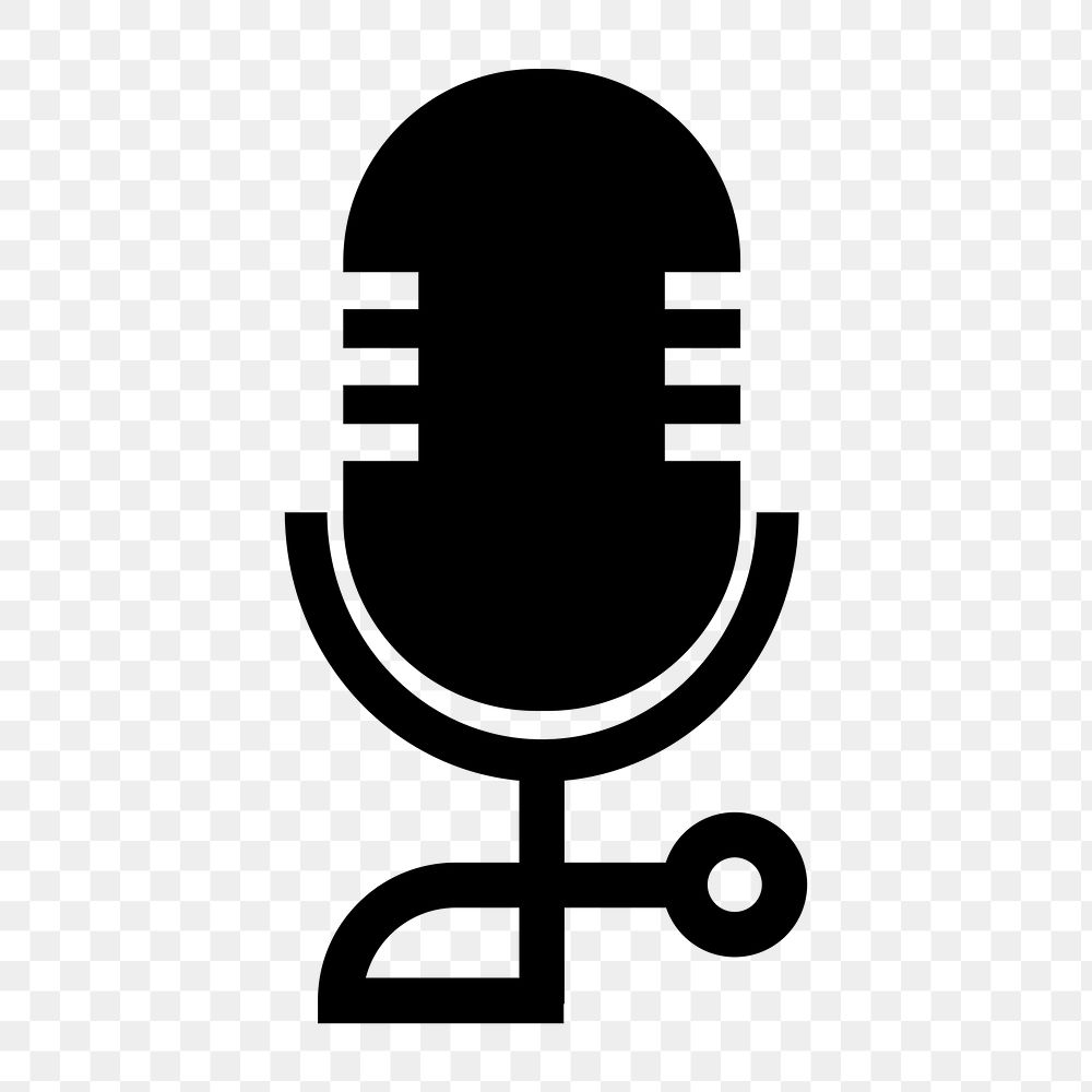 Microphone png icon minimal design in black